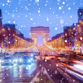 Frankreich Paris Winter Champs Elysees Schnee