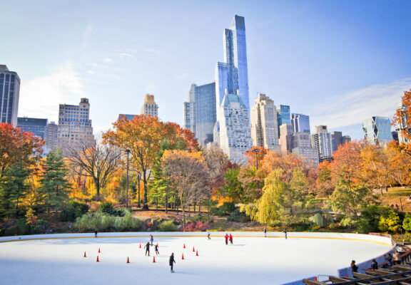 New York Winter Schnee Eislaufen