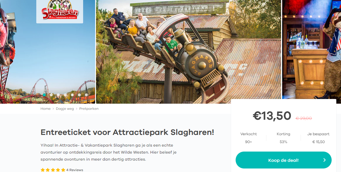Freizeitpark Slagharen Gutschein: Eintritt nur 9,90 € - Urlaubstracker.de