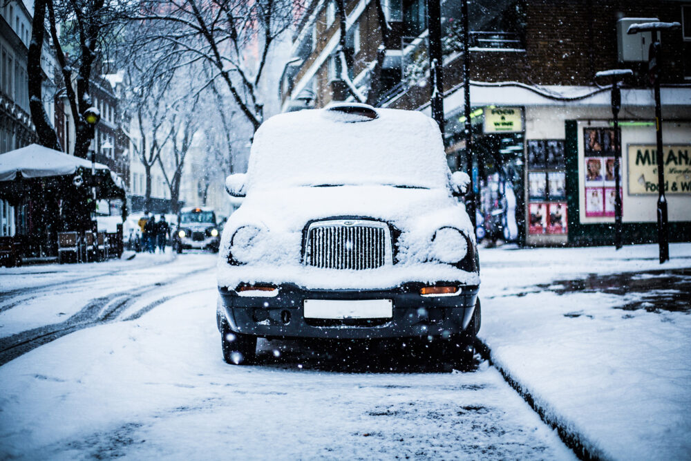 England London Taxi Schnee