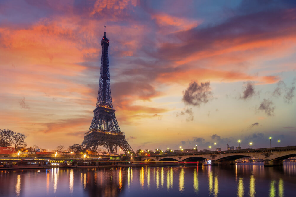 Frankreich Paris Eiffelturm Lichter