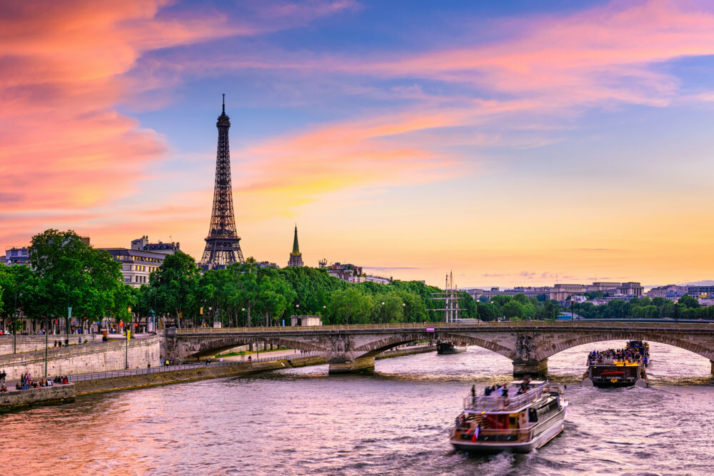 Frankreich Paris Eiffelturm Sonnenuntergang