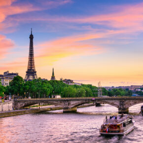 Frankreich Paris Eiffelturm Sonnenuntergang