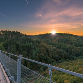 Haengebruecke Geierlay Sonne