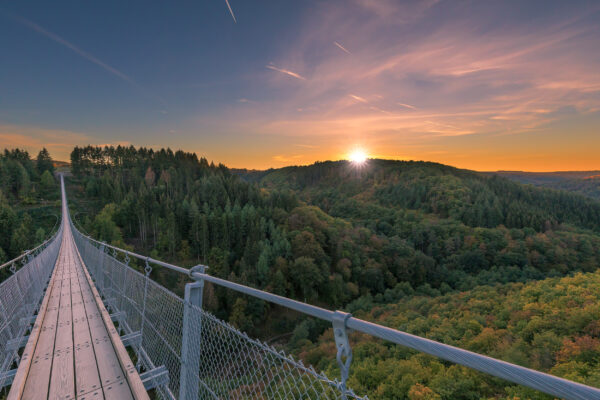 Haengebruecke Geierlay Sonne