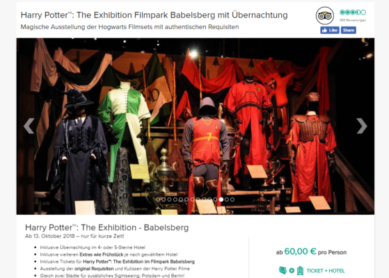 Harry Potter The Exhibition Erleben 2 Tage Potsdam Mit Top 4 Hotel Fruhstuck Ticket Ab 60 Urlaubstracker De