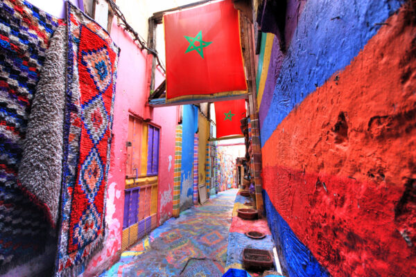 Marokko Fes Waende bunt