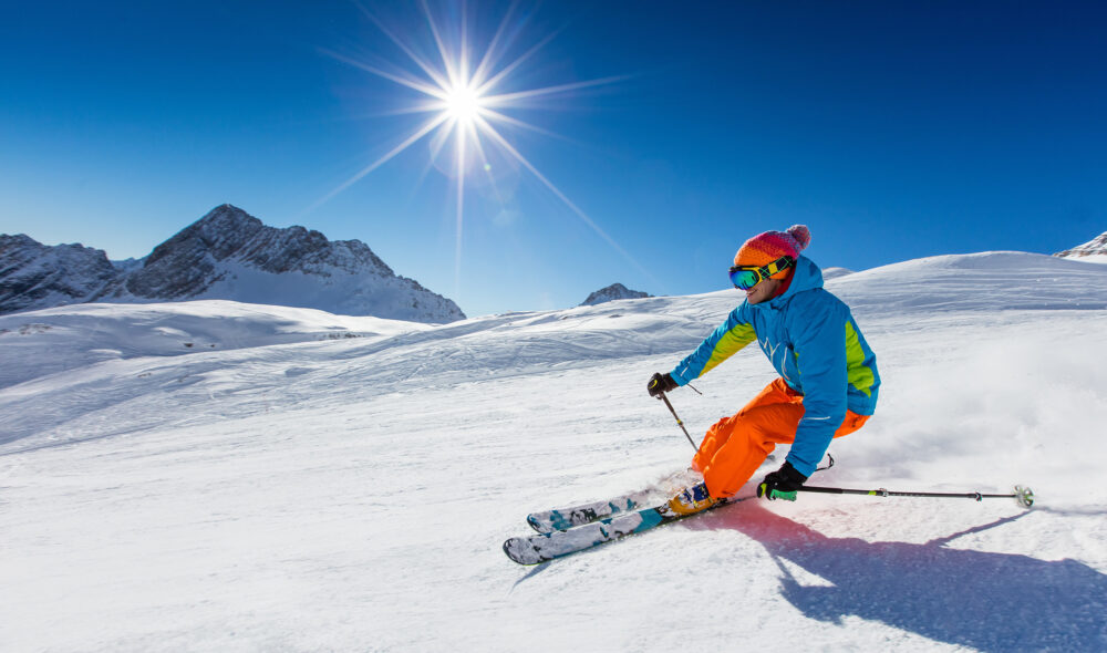 Skifahren Sonnenschein