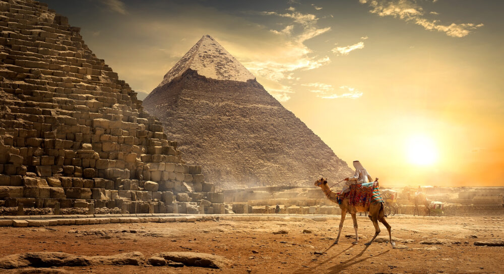 Ägypten Pyramiden Kamel Sonne
