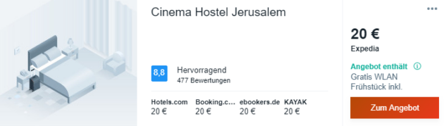 4 Tage Jerusalem Hotel