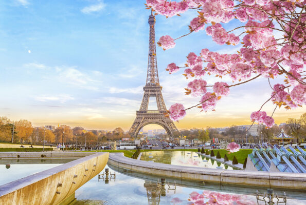Frankreich Paris Frühling Sonnenaufgang