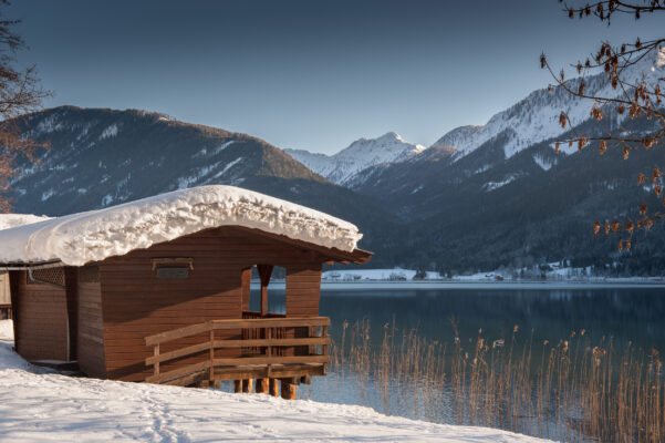 Österreich Kärnten Schnee See