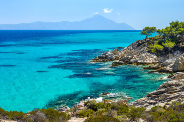 Griechenland Chalkidiki Felskueste