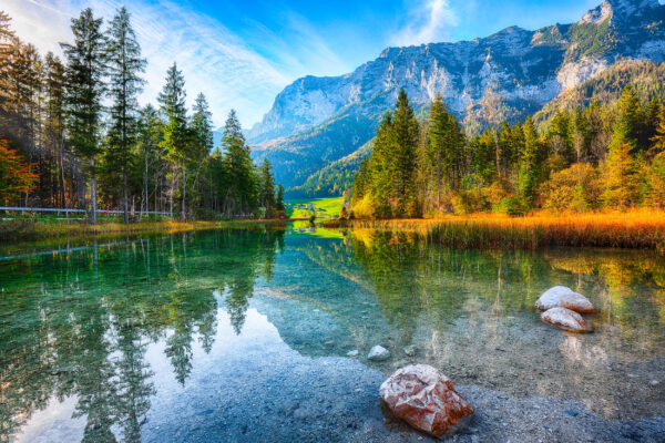 Bayern Hintersee Landschaft Steine