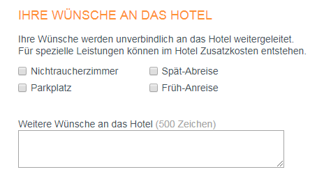 Hotel.de Wünsche