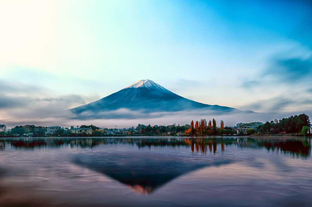 Japan Mount Fuji Nebel