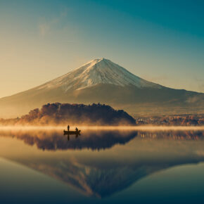 Japan Mount Fuji Sonnenaufgang See