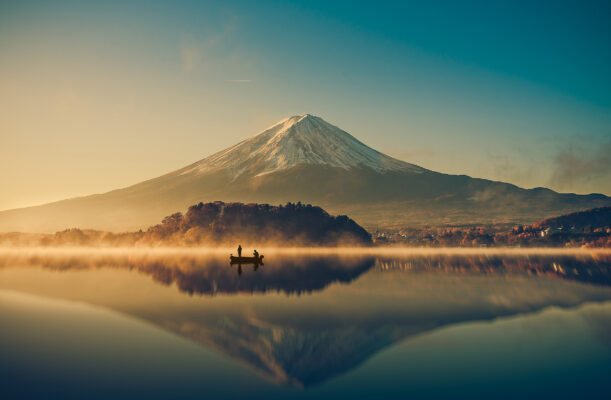 Japan Mount Fuji Sonnenaufgang See