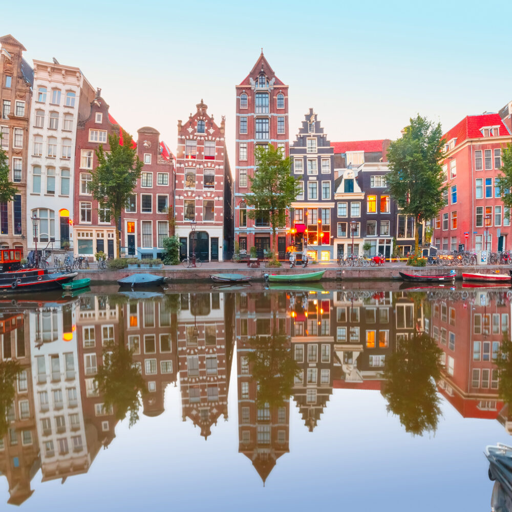 Niederlande Amsterdam Häuser Spiegelung