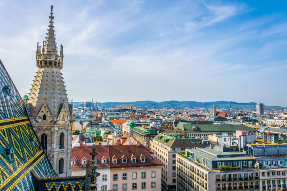 Österreich Wien Stephansplatz oben