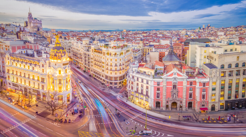 Spanien Madrid Aussicht Häuser