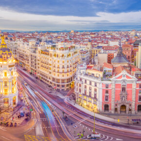 Spanien Madrid Aussicht Häuser