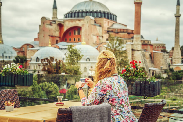 Türkei Istanbul Hagia Sophia Frau