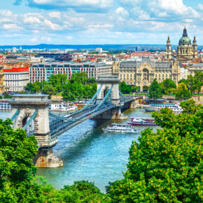 Ungarn Budapest Chain Bridge Danube River
