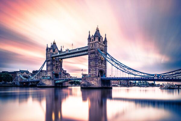Großbritanien London Tover Bridge-reflektion