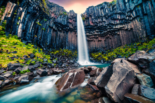 Island Vatnajokull Nationalpark Svartifoss