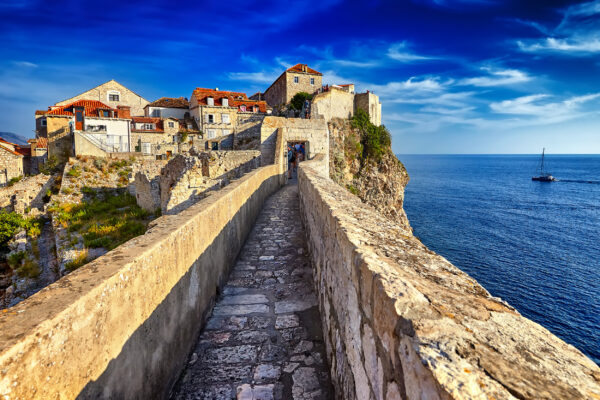 Kroatien Dubrovnik Mauer Altstadt