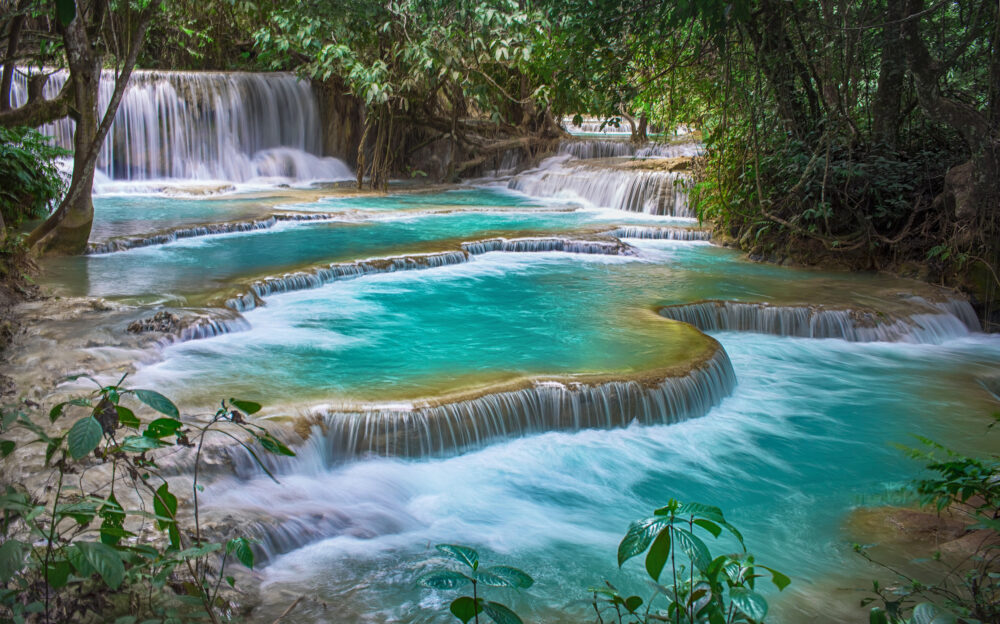Laos Luang Prabang Province Kuang Si Wasserfall