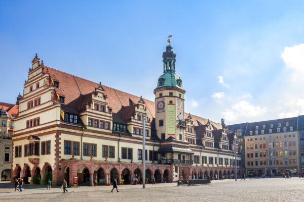Leipzig Altes Rathaus und Markt