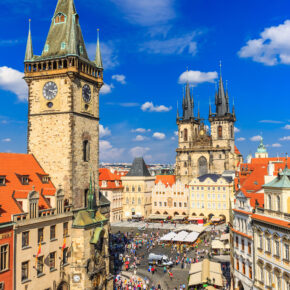 Tschechien Prag Tyn Cathedra Clock Tower