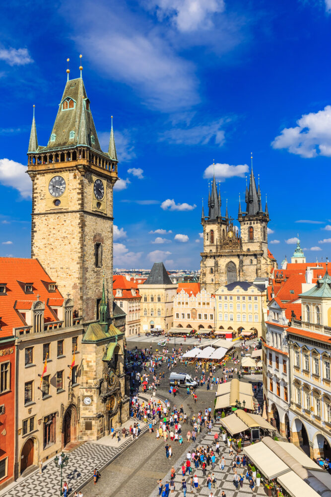 Tschechien Prag Tyn Cathedra Clock Tower