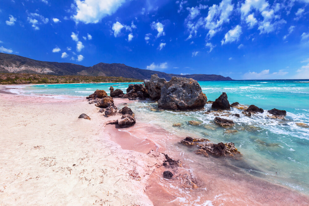 Griechenland Kreta Elafonissi Strand Felsen