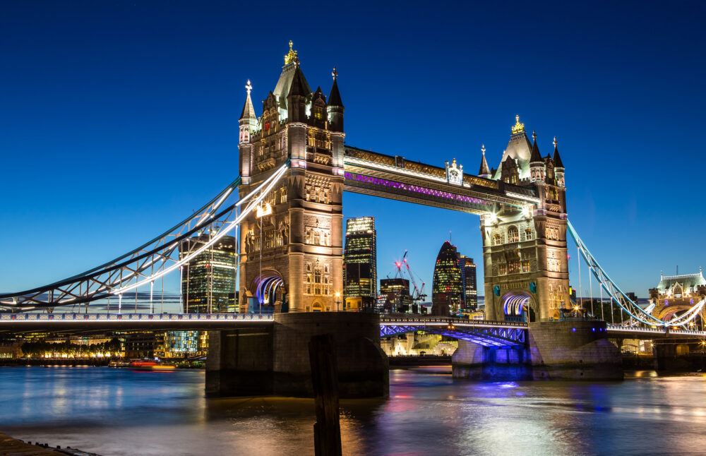 Großbritannien London Tower Bridge Lichter