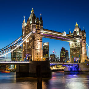 Großbritannien London Tower Bridge Lichter