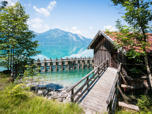 Deutschland Bayern Walchensee Hütte