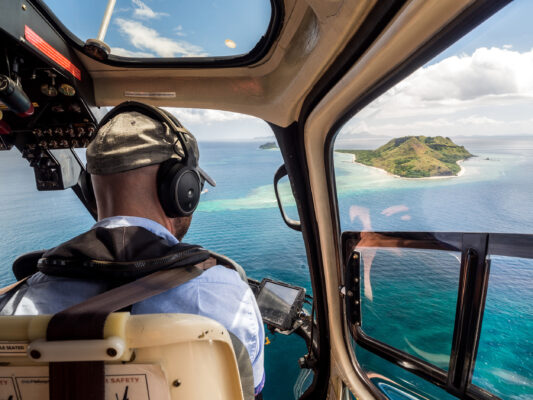 Fidschi Helikopter oben