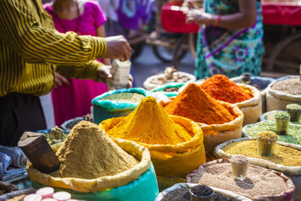 Indien Delhi Markt Gewürze