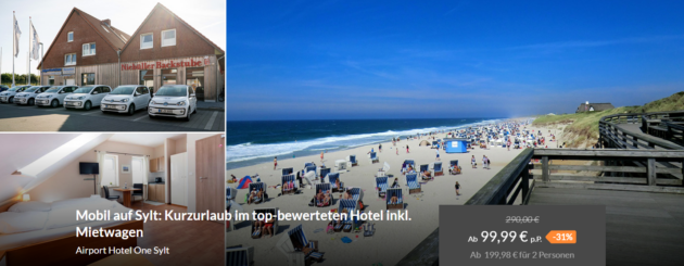 Sylt Hotelgutschein 3 e Mit Fruhst Auto Nur 99 Urlaubstracker De