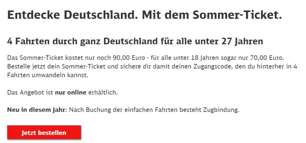4 Fahrten Ticket Deutsche Bahn