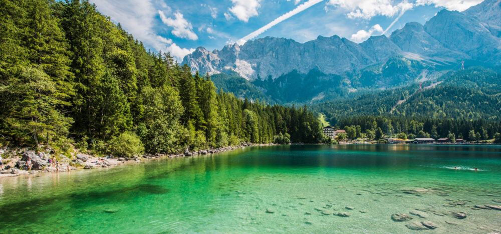 Deutschland Bayern Eibsee Panorama