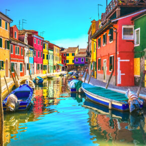 Italien Venedig Burano Island Canal bunt