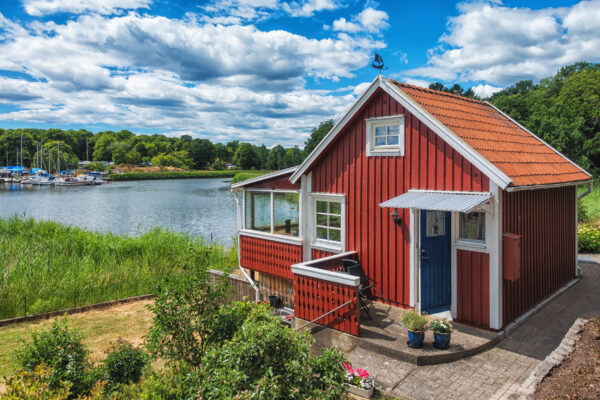 Schweden Skandinavisch Rotes Haus See