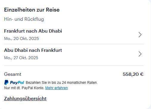 Abu Dhabi Flug Angebot