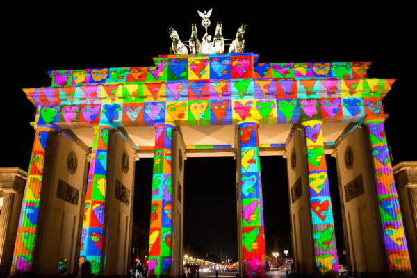 Deutschland Berlin Brandenburger Tor Lichter Fest
