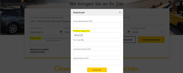 Hertz Gutschein