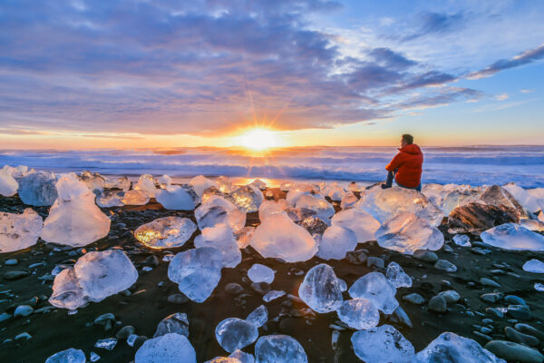 Island Jokulsarlon Gletscher Sonnenaufgang